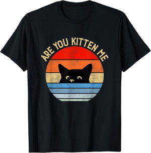Are you kitten me right Meow T-Shirt - T-Shirt | Black