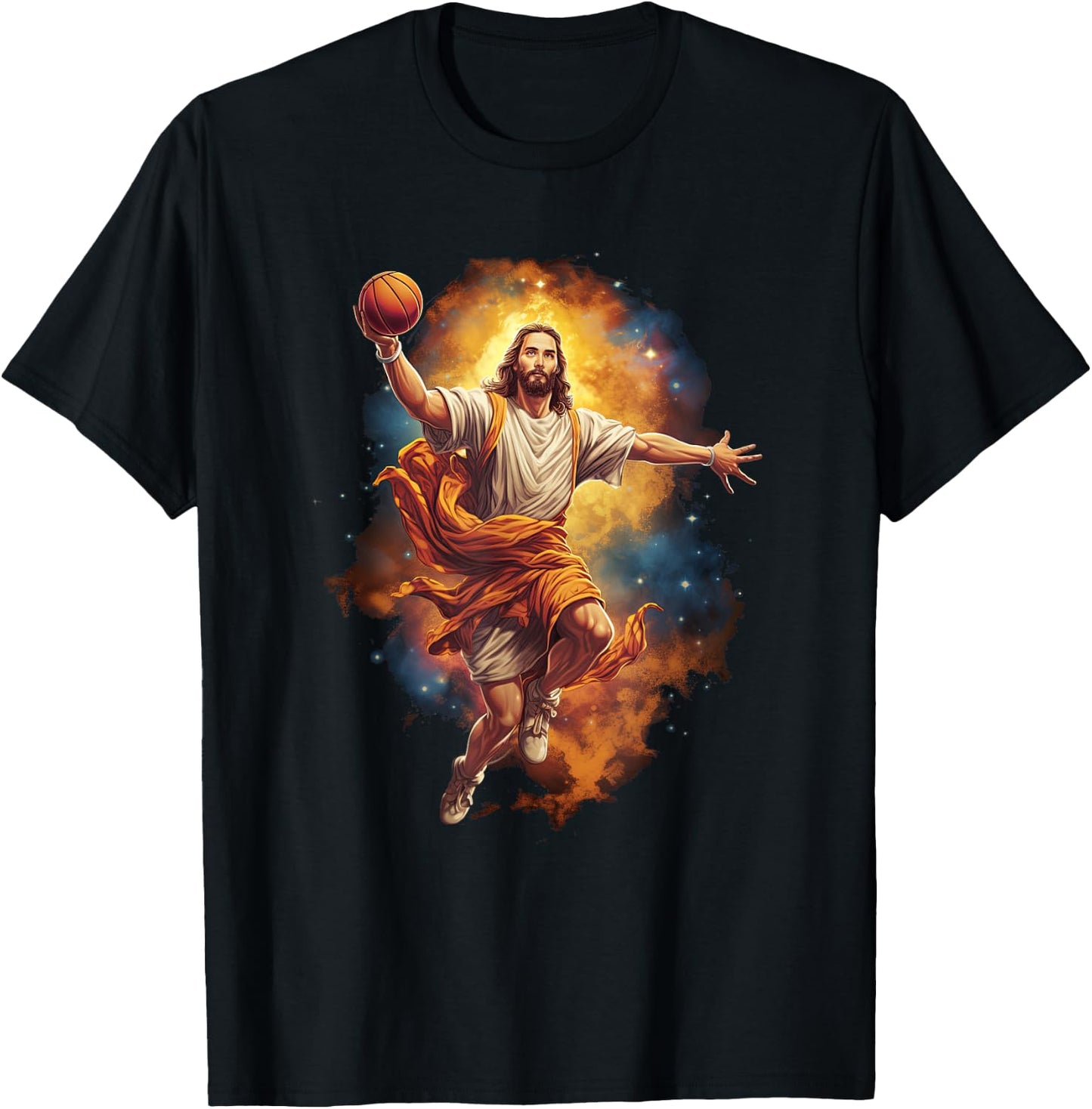 Funny Jesus Playing Basketball T-Shirt - T-Shirt | Black