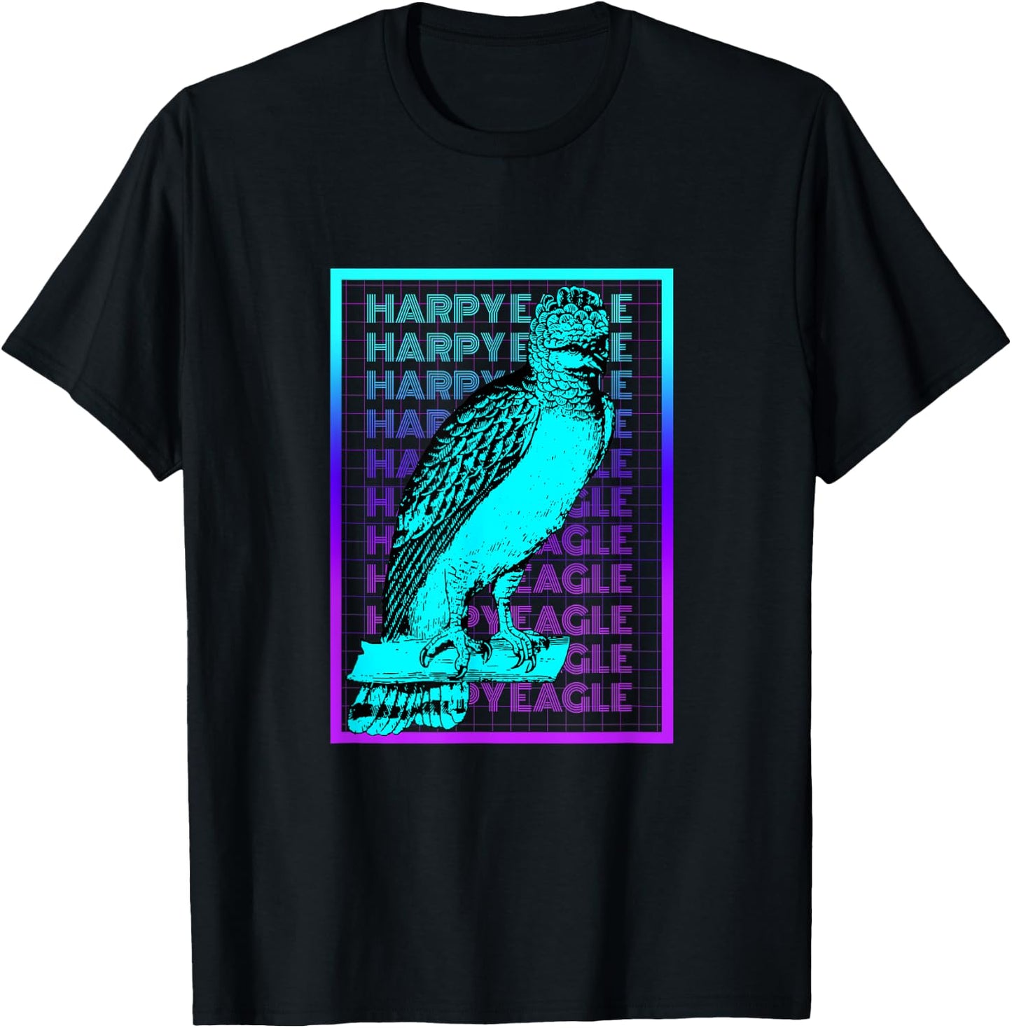 Harpy Eagle Bird Vintage Retro Harpy Eagle T-Shirt - T-Shirt | Black
