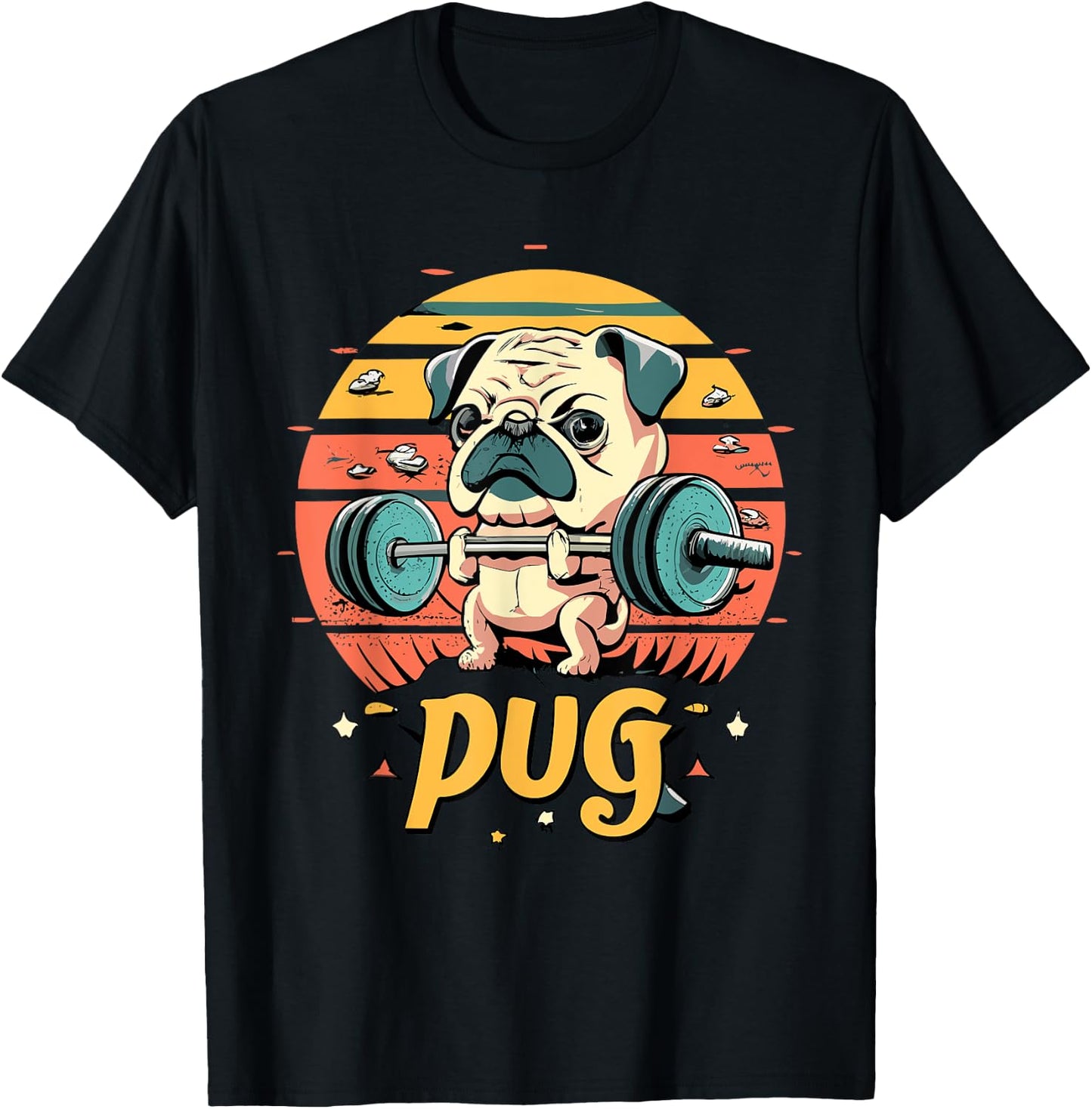 Pug Weightlifting Funny Deadlift Men Fitness Gym Workout T-Shirt - T-Shirt | Black