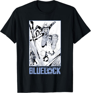 Blue Lock Gin Gagamaru Goalkeeper Big Chest Panel Portrait T-Shirt - T-Shirt | Black