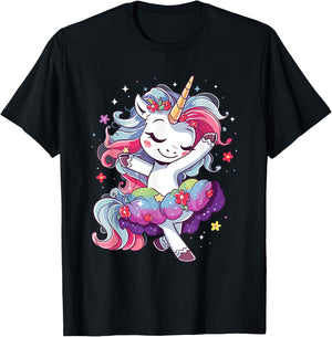 Ballet Dancer Unicorn Outfit Ballerina Dance For Girls T-Shirt - T-Shirt | Black