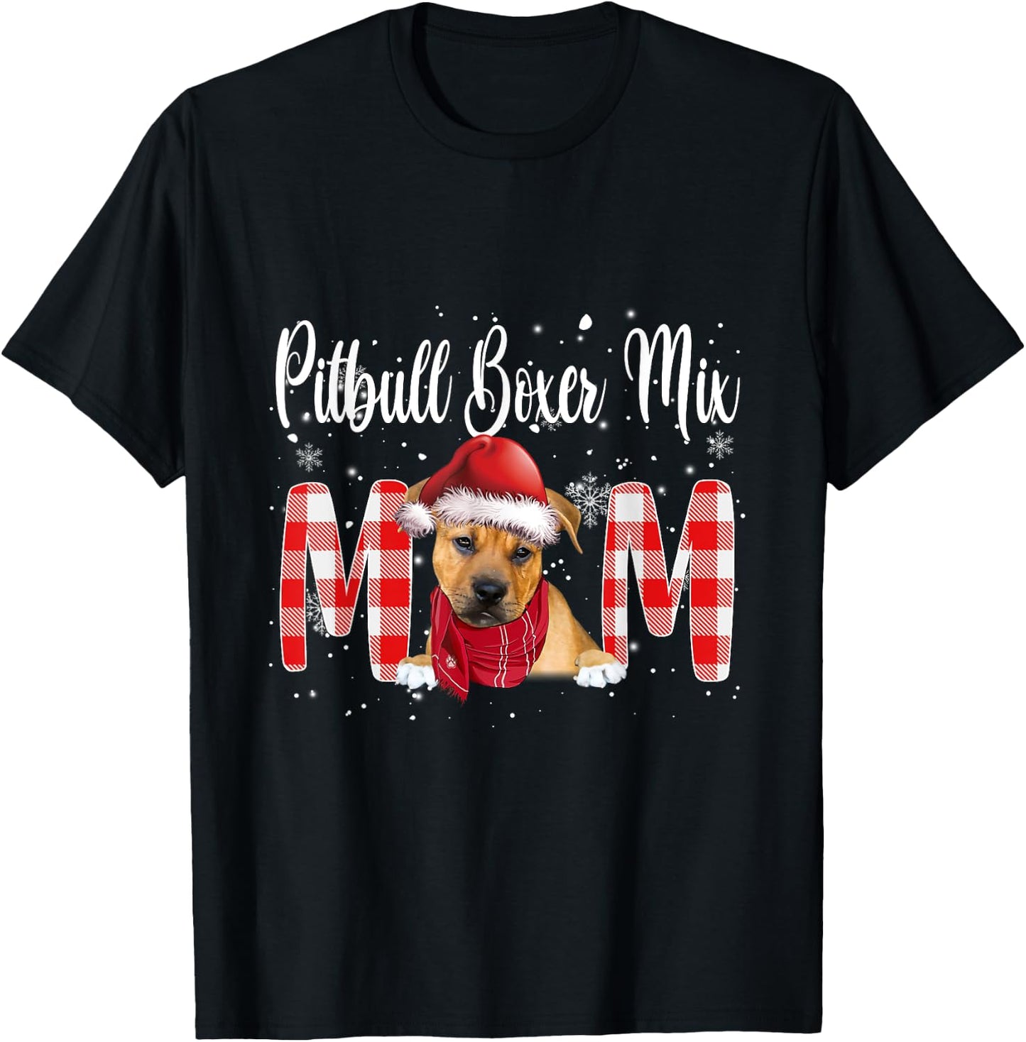 Pitbull Boxer Mix Dog Mom Dad Family Costume DIY Christmas T-Shirt - T-Shirt | Black