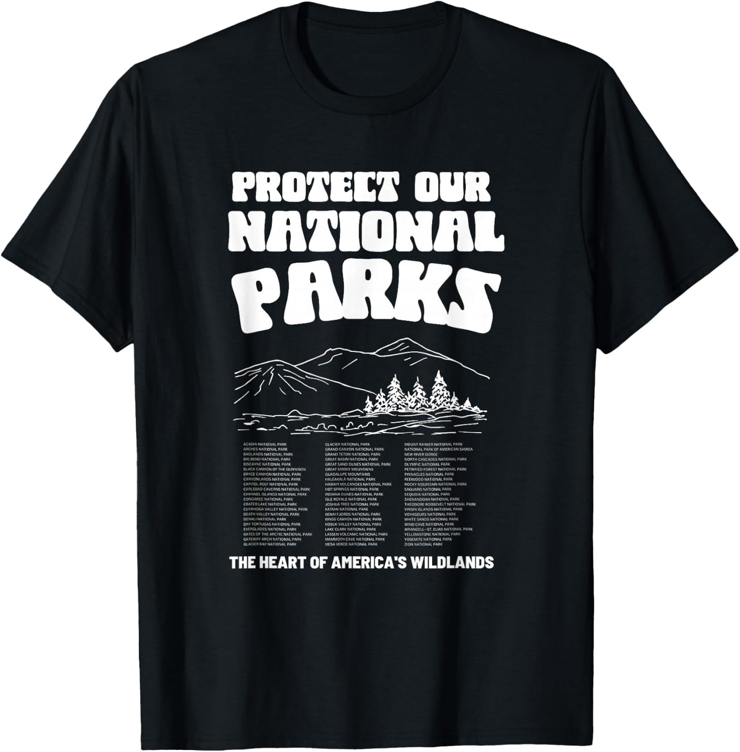 Vintage Granola Girl Aesthetic Protect Our National Parks T-Shirt - T-Shirt | Black