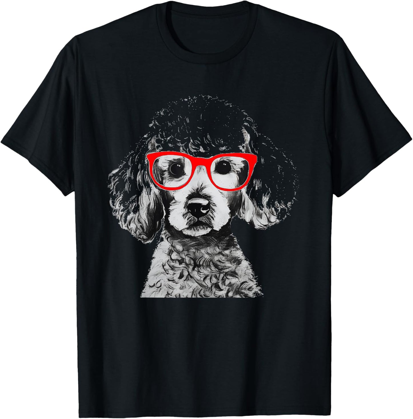 Sock Hop 50s Costume Poodle Shirt Red Glasses 1950's T-Shirt - T-Shirt | Black