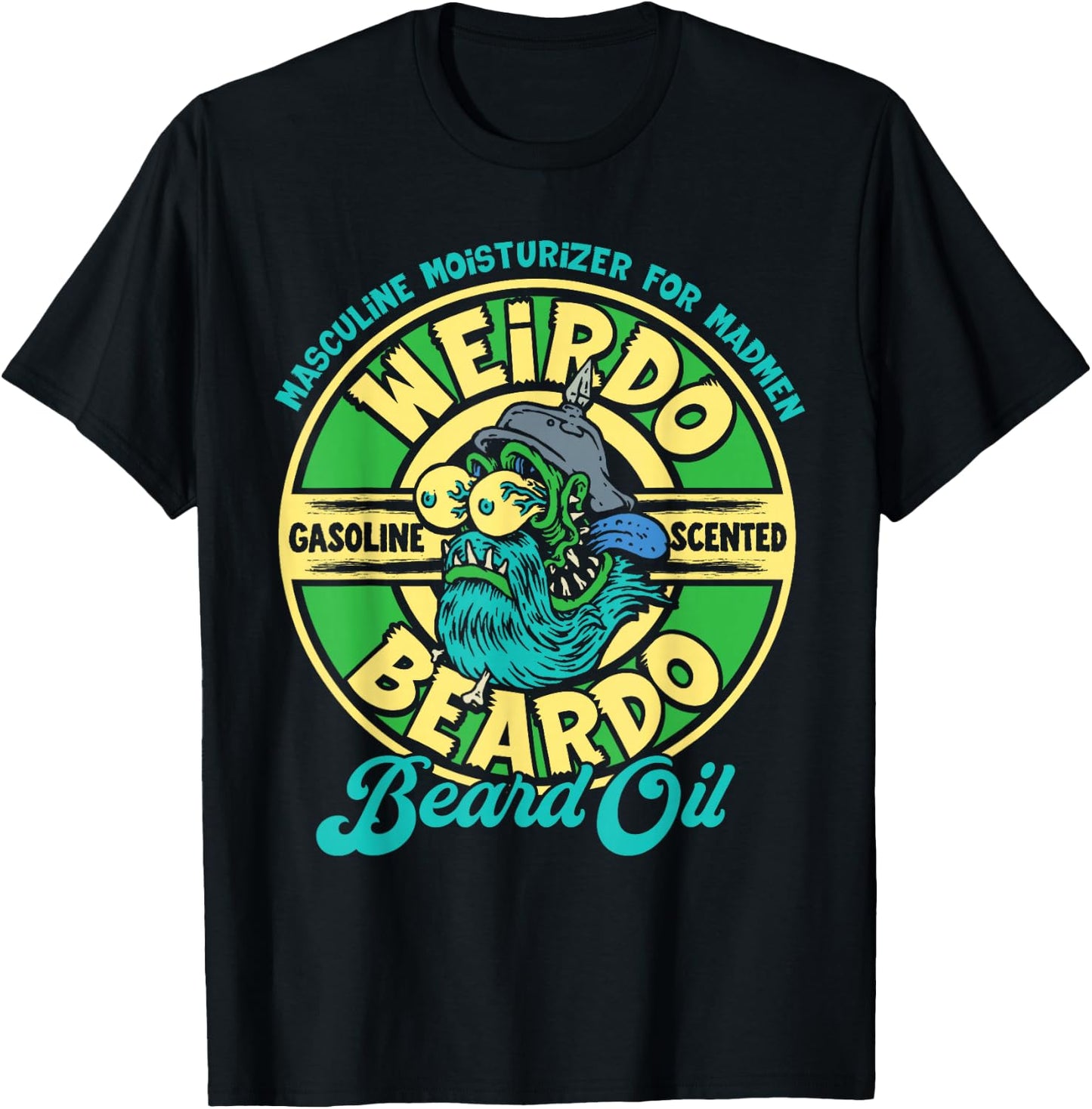 Monster Weirdo Beardo Gas Scented Beard Oil T-Shirt - T-Shirt | Black