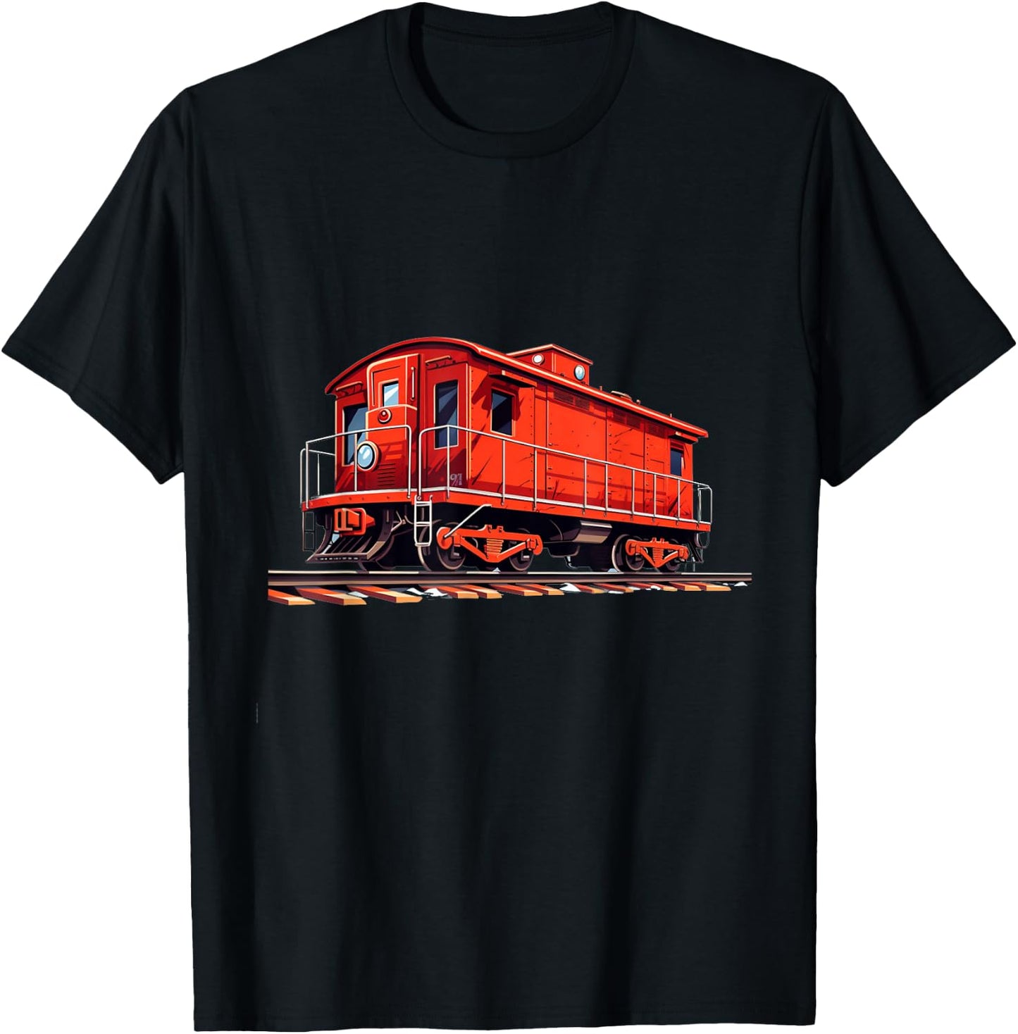 Funny Railroad Caboose for Rail and Railways Lovers T-Shirt - T-Shirt | Black