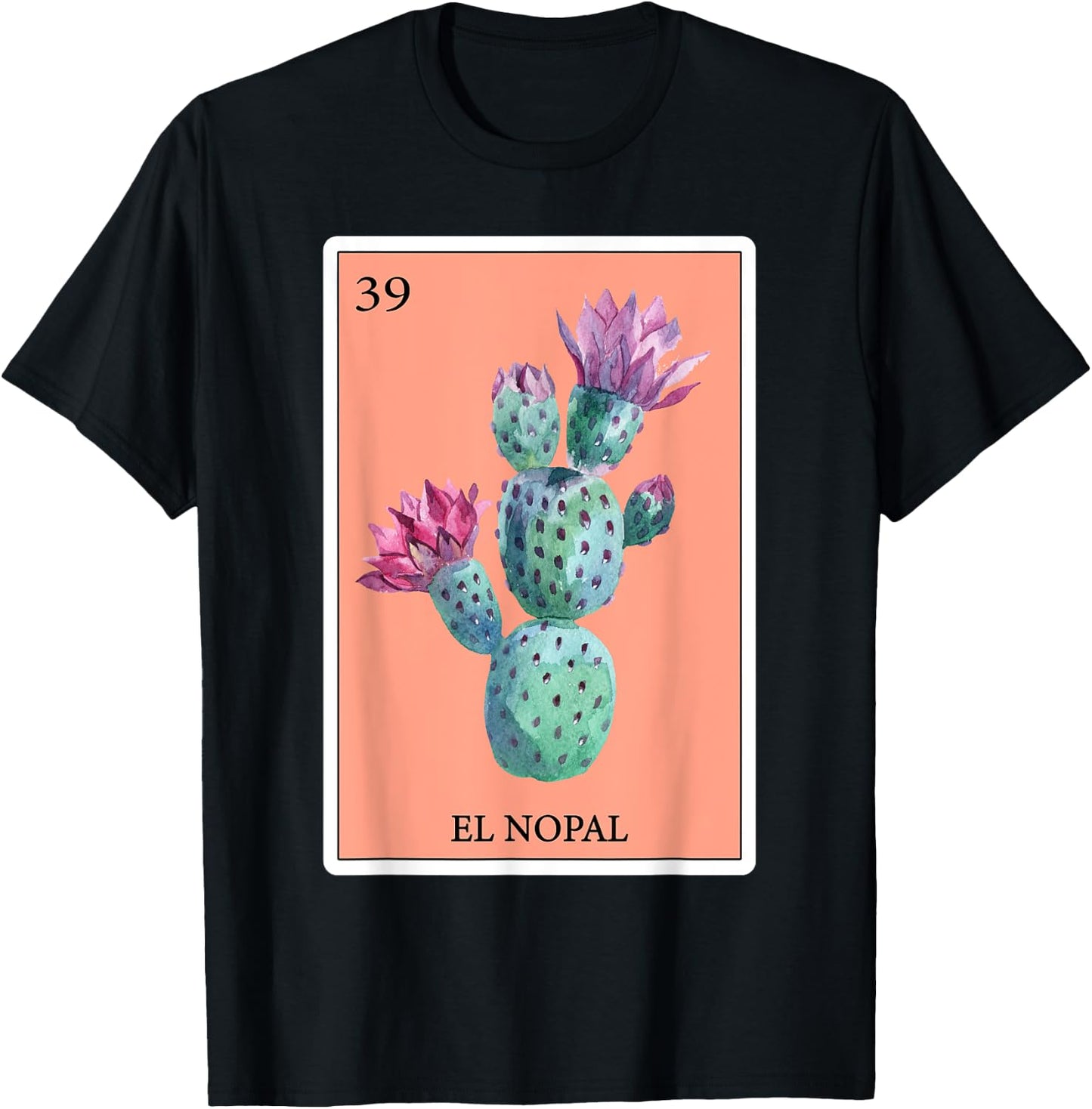 Cactus Funny Spanish-Mexican Bingo Gifts Card - El Nopal T-Shirt - T-Shirt | Black