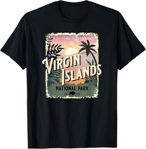 Virgin Islands National Park USA Tropical Caribbean Beach T-Shirt - T-Shirt | Black