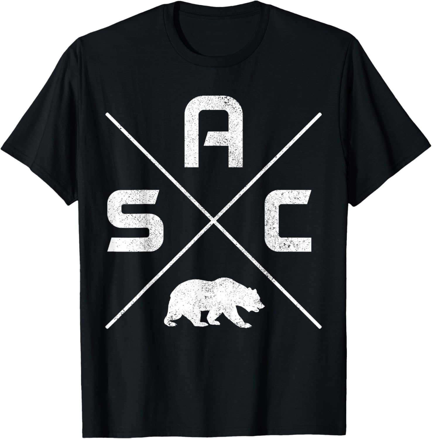Sacramento California SAC Pride Bear Vintage T-Shirt - T-Shirt | Black