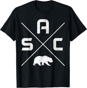 Sacramento California SAC Pride Bear Vintage T-Shirt - T-Shirt | Black