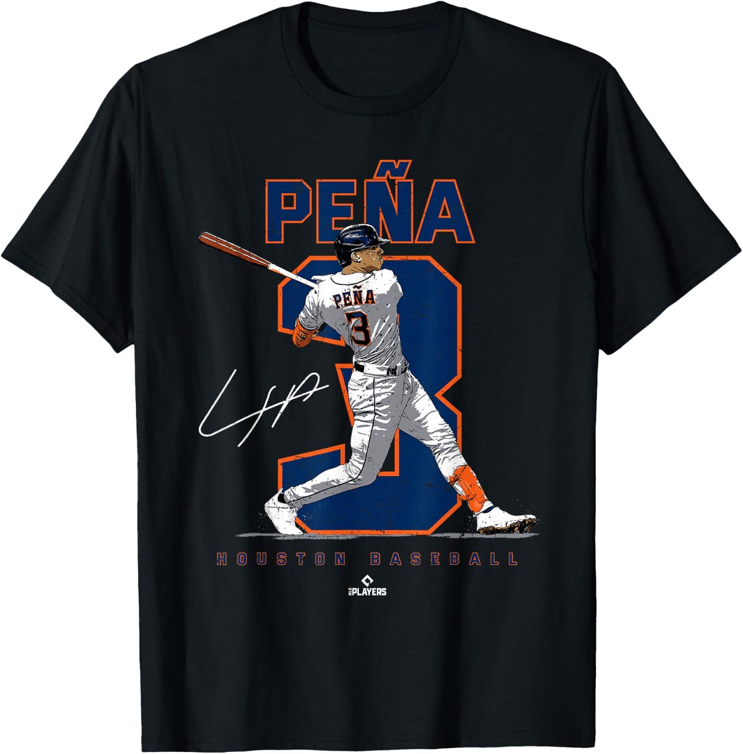 Number and Portrait Jeremy Pena Houston MLBPA T-Shirt - T-Shirt | Black