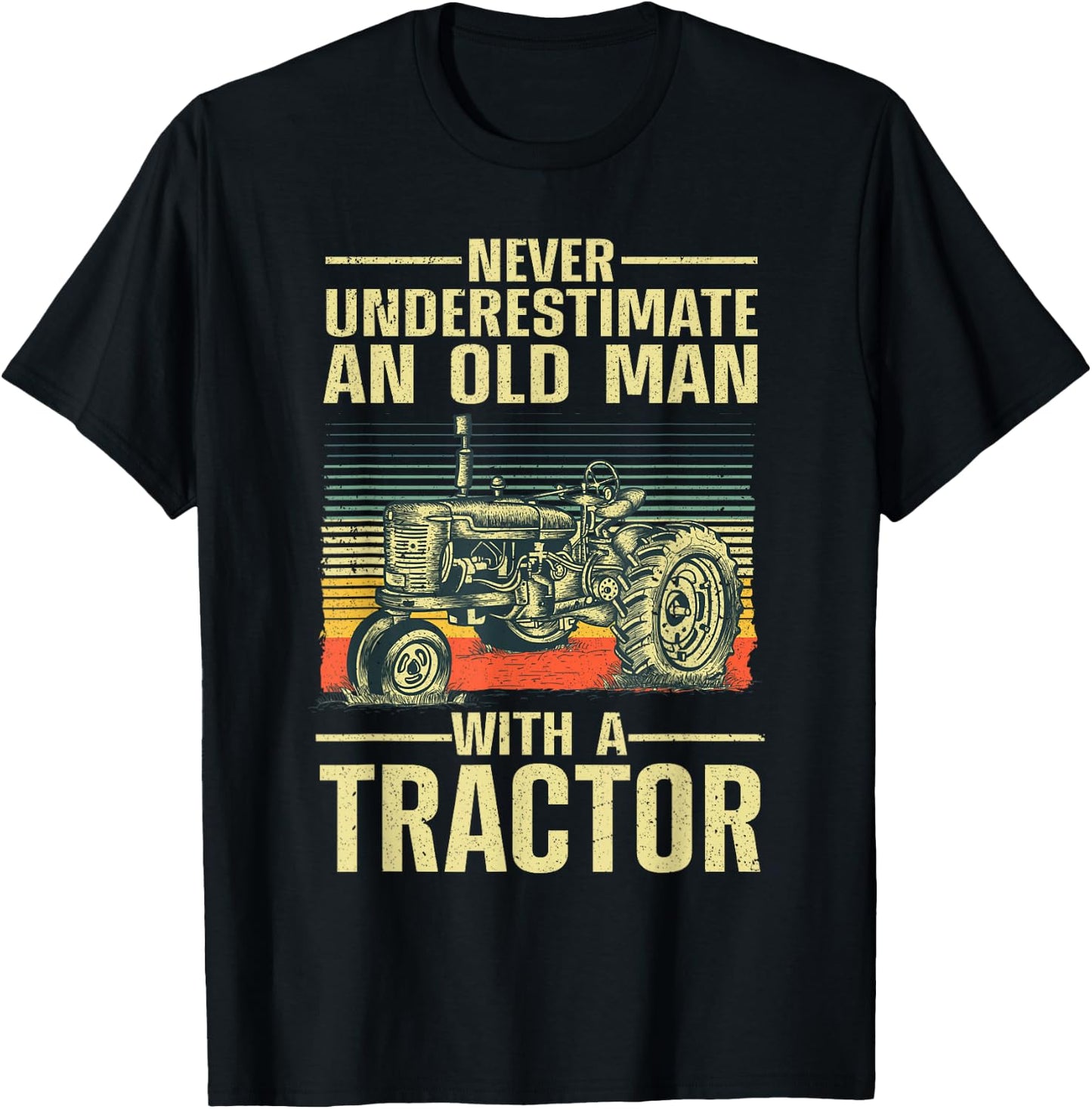 Cool Tractor Design for Grandpa Men Tractor Driver Farming Small T-Shirt - T-Shirt | Black