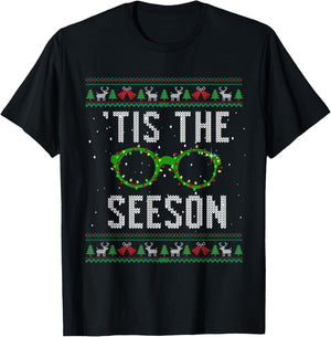 Optometry Christmas Season Tis The Seeson Ugly Sweater Xmas T-Shirt - T-Shirt | Black