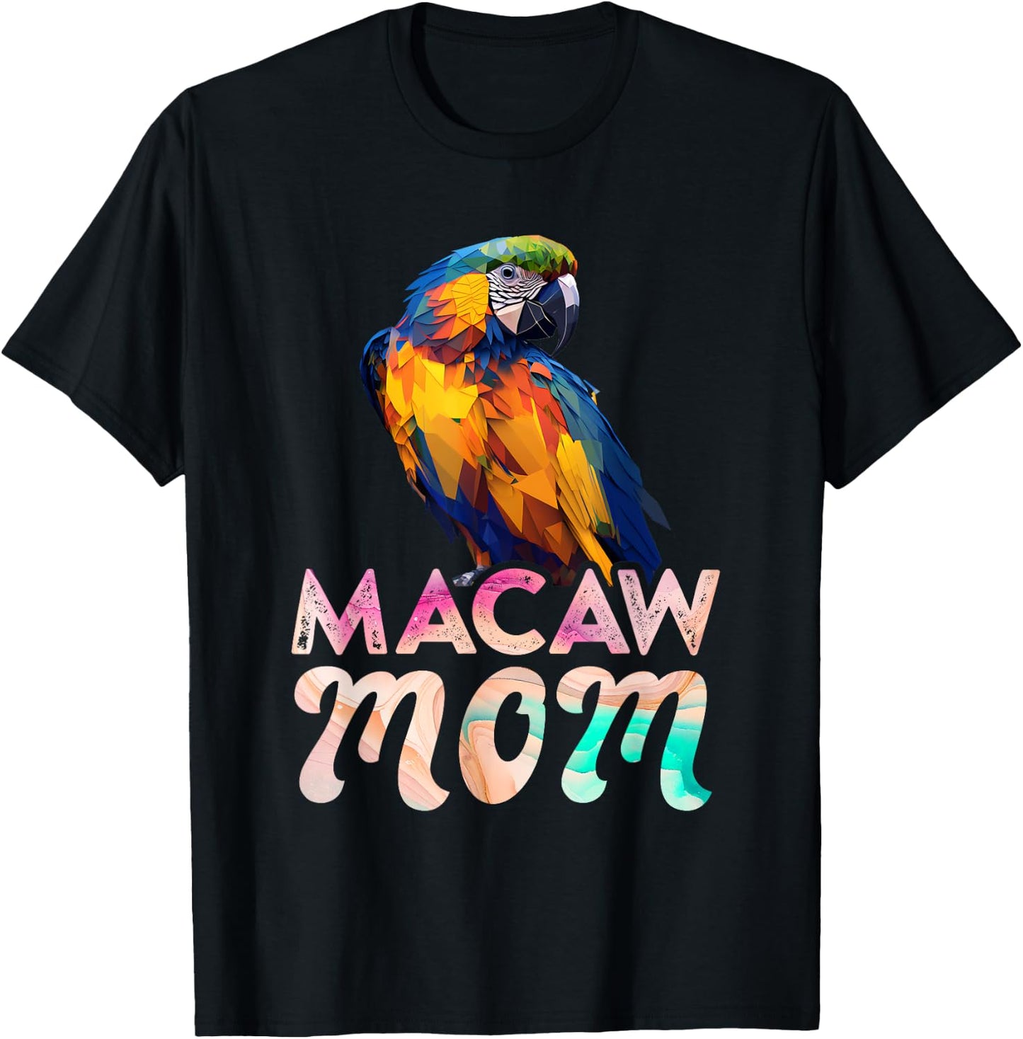 Macaw Mom Macaws Mommy Bird Lovers Women Parrot Owners T-Shirt - T-Shirt | Black
