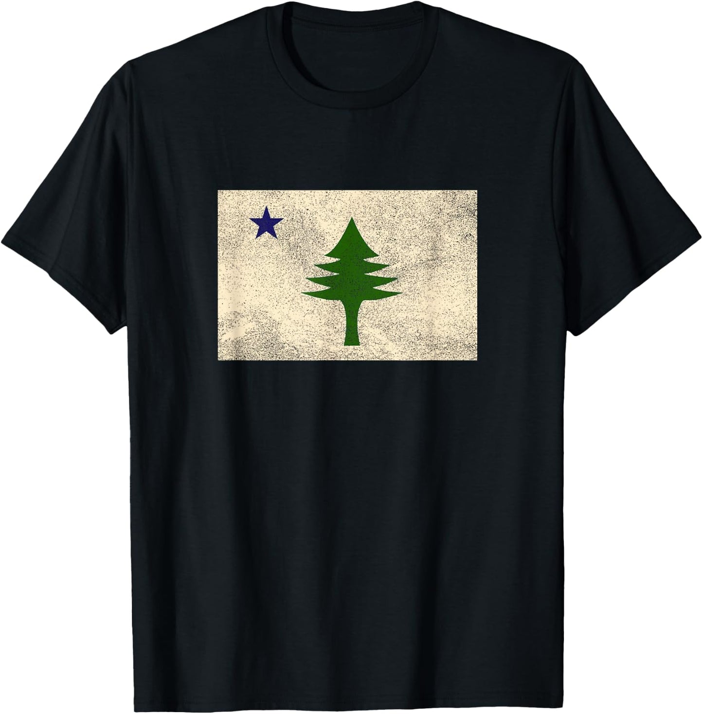 Maine Flag Dirigo - & 1901 Maine State Flag T-Shirt - T-Shirt | Black