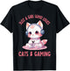 Just a Girl Who Loves Cats and Gaming Cute Kawaii Kitten T-Shirt - T-Shirt | Black