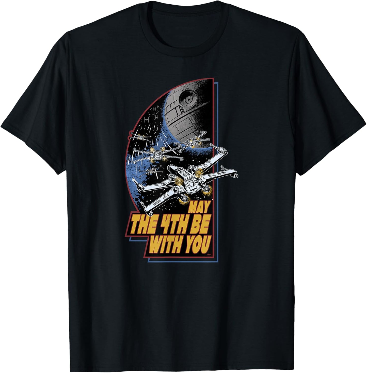 Star Wars Day May the 4th Be With You Vintage Space Battle T-Shirt - T-Shirt | Black