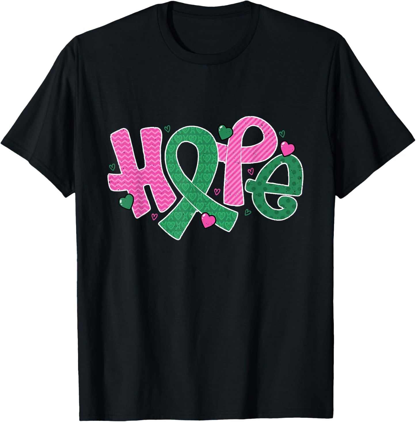 Liver and Breast Cancer Hope October Cancer Awareness Month T-Shirt - T-Shirt | Black