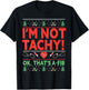 I'm Not Tachy! Ok, That's A-Fib Nurse Ugly Hospital Xmas T-Shirt - T-Shirt | Black