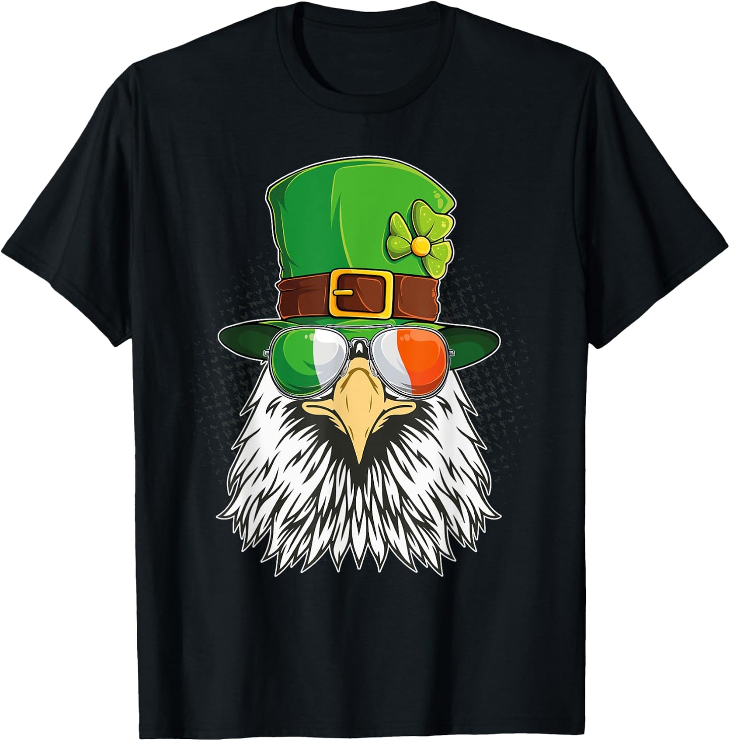 St Patricks Day Irish Eagle Leprechaun Shamrock T-Shirt - T-Shirt | Black