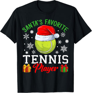 Tennis Christmas - Santa´s favorite Tennis player T-Shirt - T-Shirt | Black