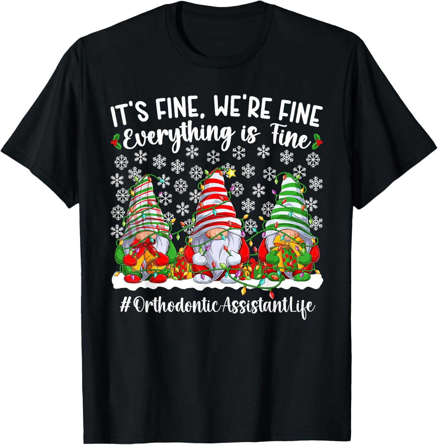 Funny Orthodontic Assistant Christmas Orthodontics Xmas T-Shirt - T-Shirt | Black