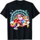 Santa Riding Colourful Unicorn Christmas Rainbow Xmas Lights T-Shirt - T-Shirt | Black