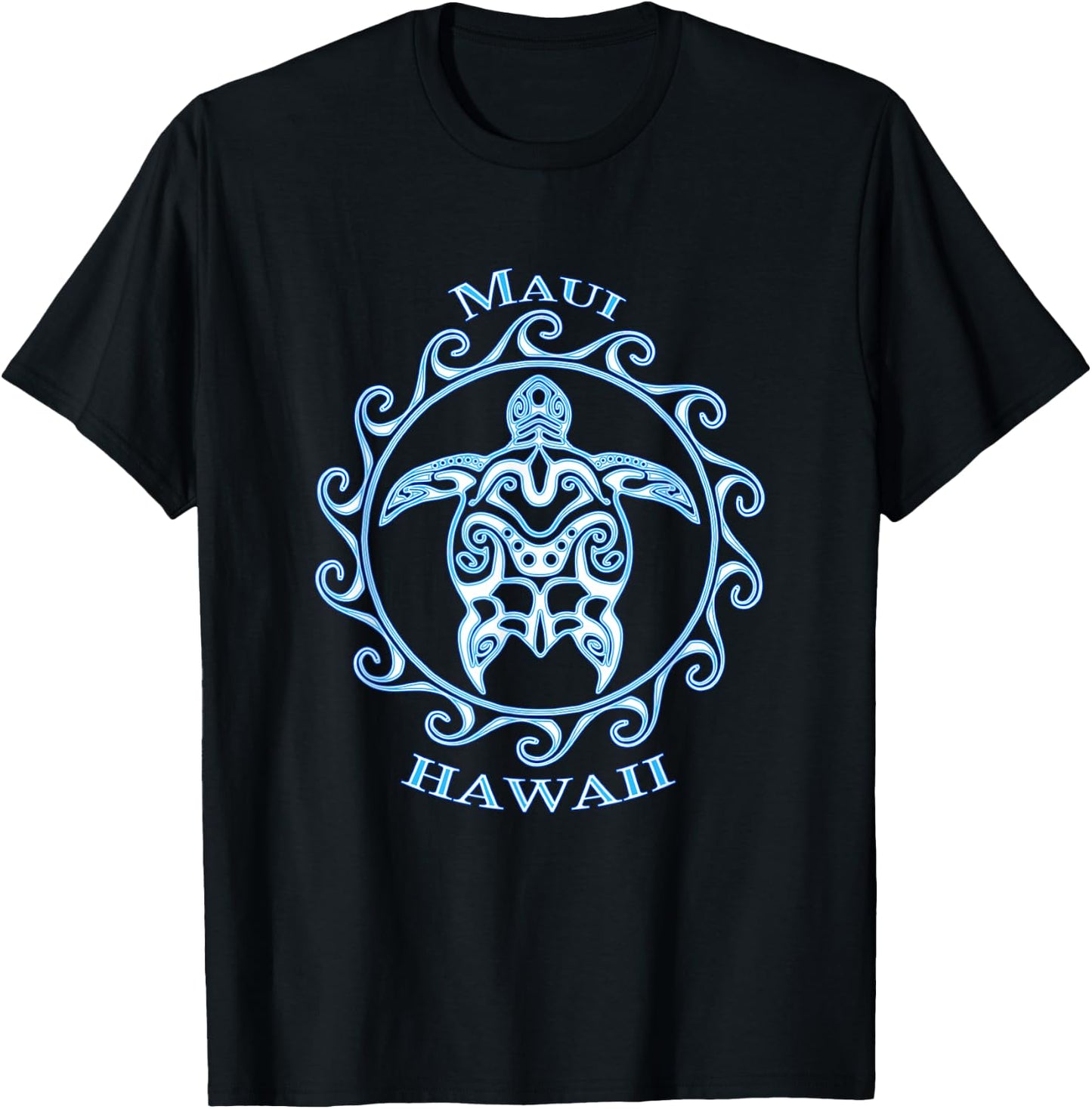 Maui Hawaii Honu Tribal Sea Turtle Summer Beach T-Shirt - T-Shirt | Black