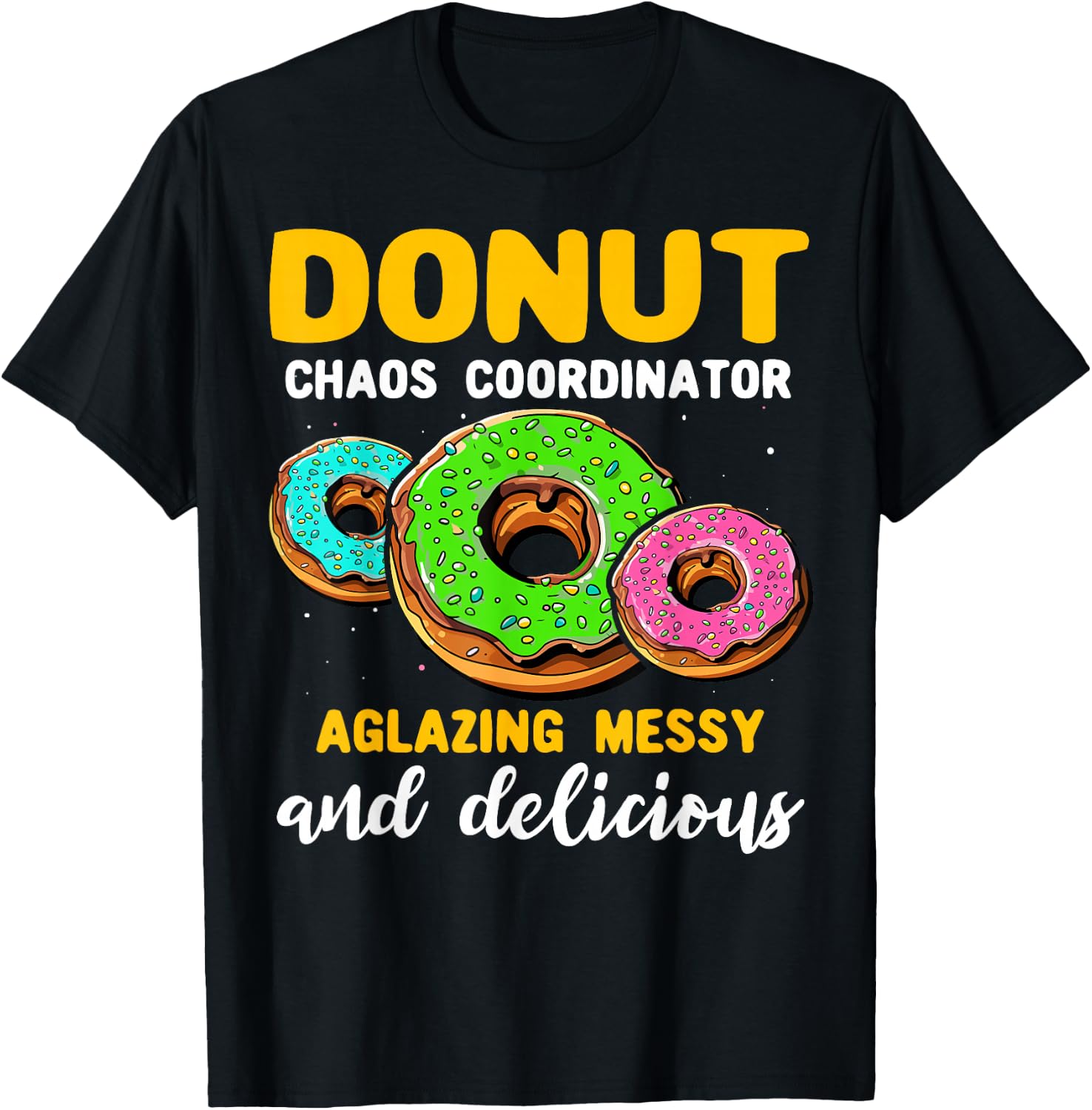 Doughnut Sprinkle I Love Donuts Glazing Donut T-Shirt - T-Shirt | Black