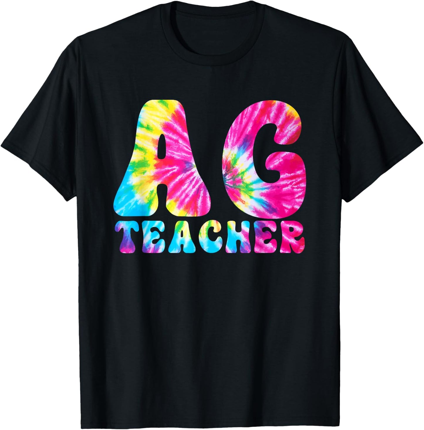 AG Teacher Tie Dye Agriculture Teacher Women Girls Kids T-Shirt - T-Shirt | Black