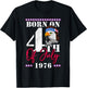 Patriotic America USA Eagle Born On 4th Of July 1976 Men T-Shirt - T-Shirt | Black