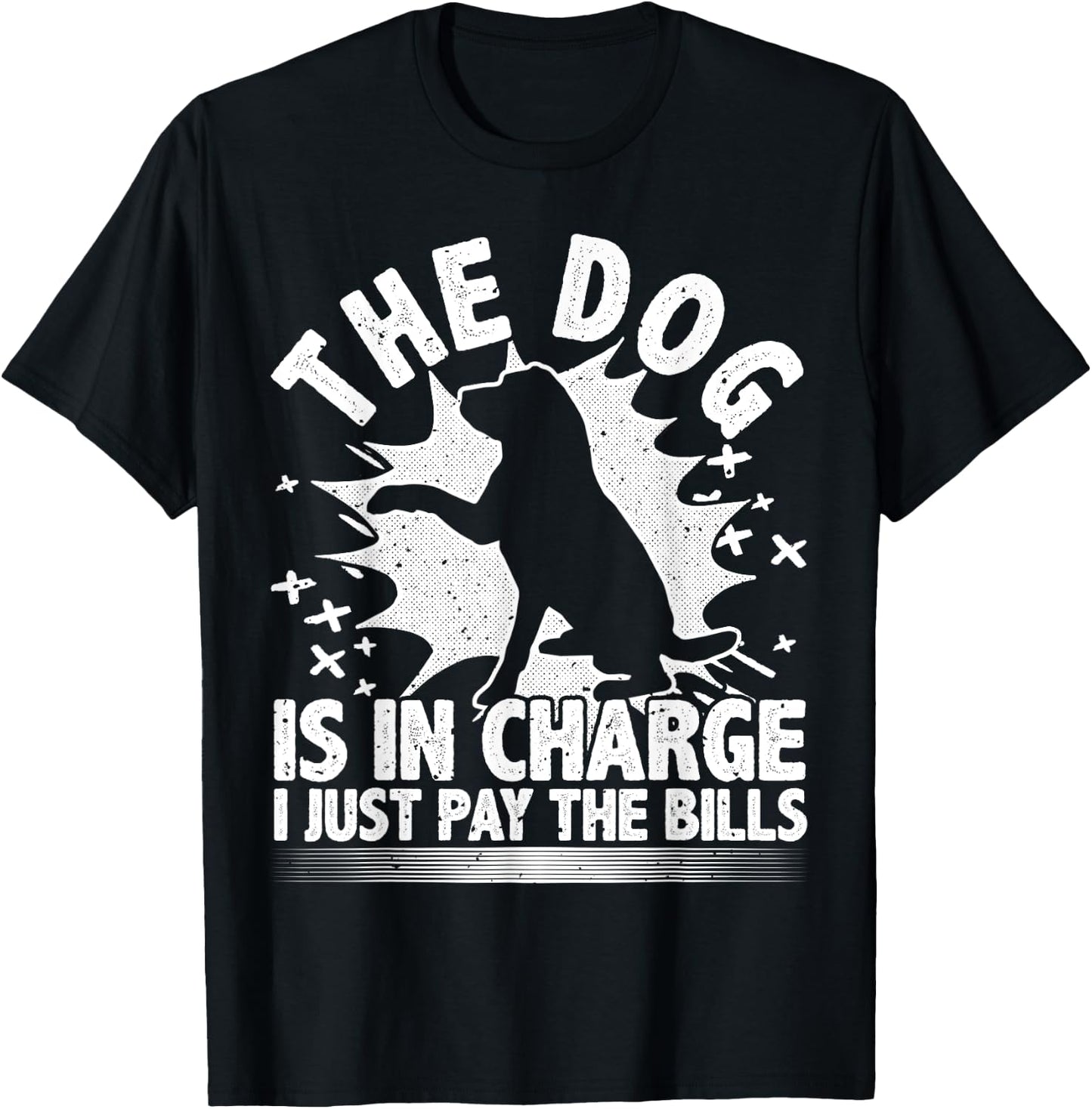 Dog Lover, Dog Is In Charge, Funny Design For Dog Owners Women T-Shirt - T-Shirt | Black