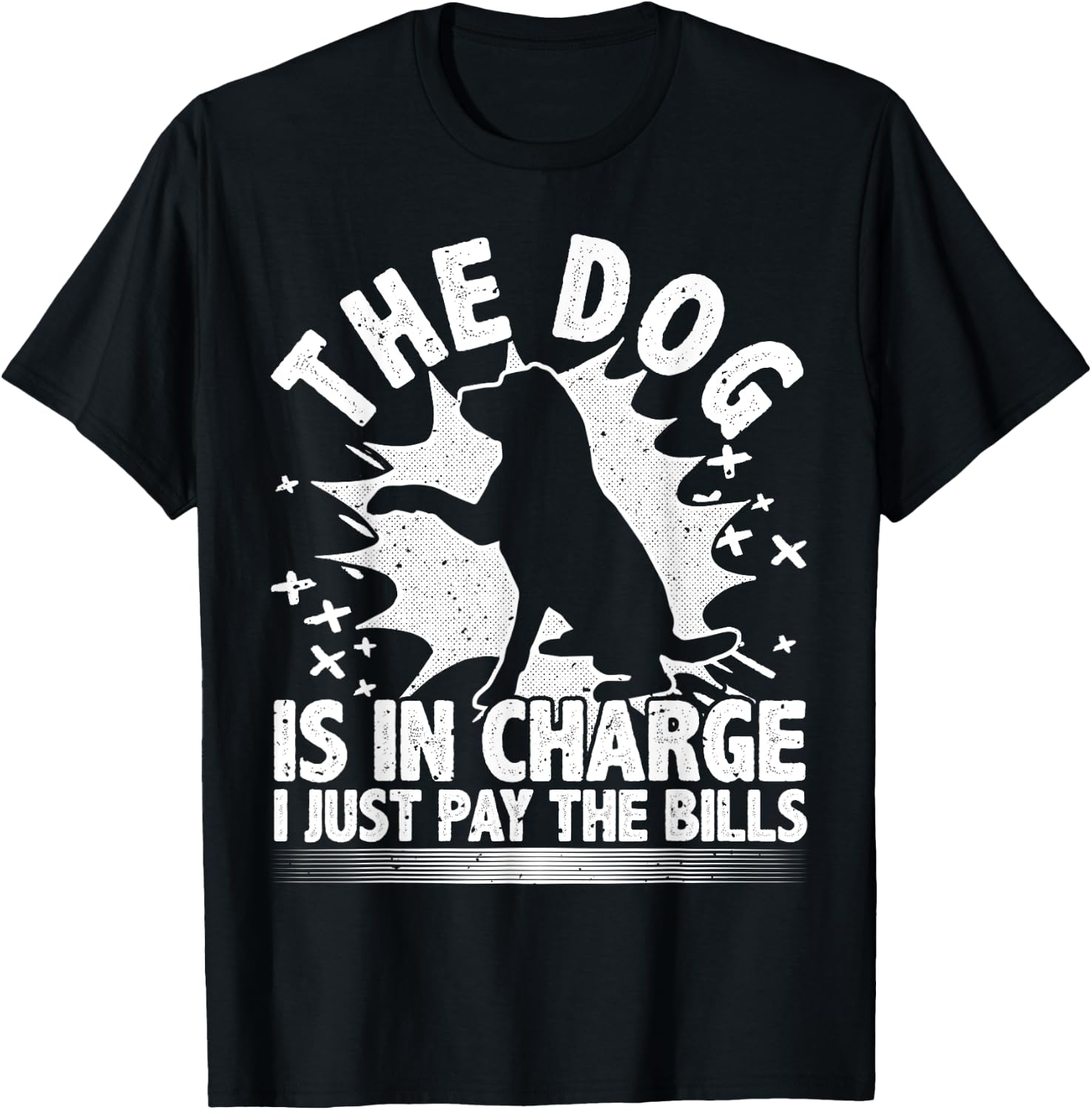 Dog Lover, Dog Is In Charge, Funny Design For Dog Owners Women T-Shirt - T-Shirt | Black
