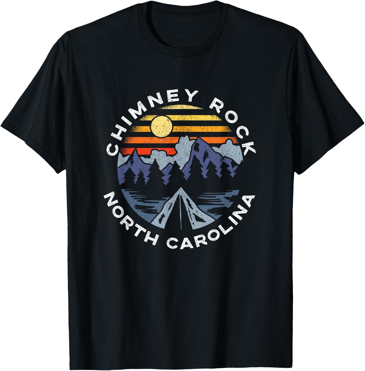 Chimney Rock North Carolina Mountains Vacation Souvenir T-Shirt - T-Shirt | Black