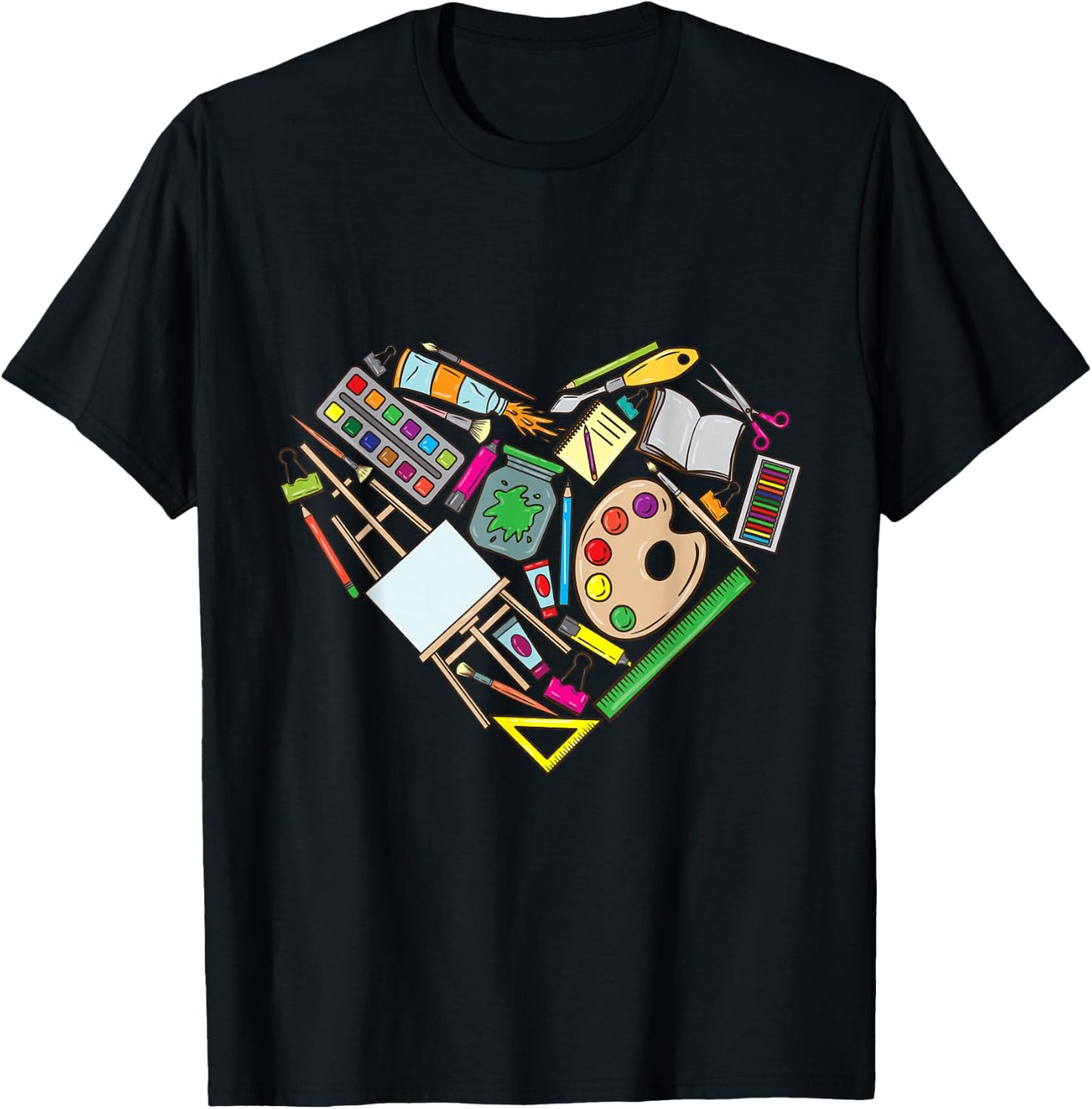 Artist Heart Art Teacher T-Shirt - T-Shirt | Black
