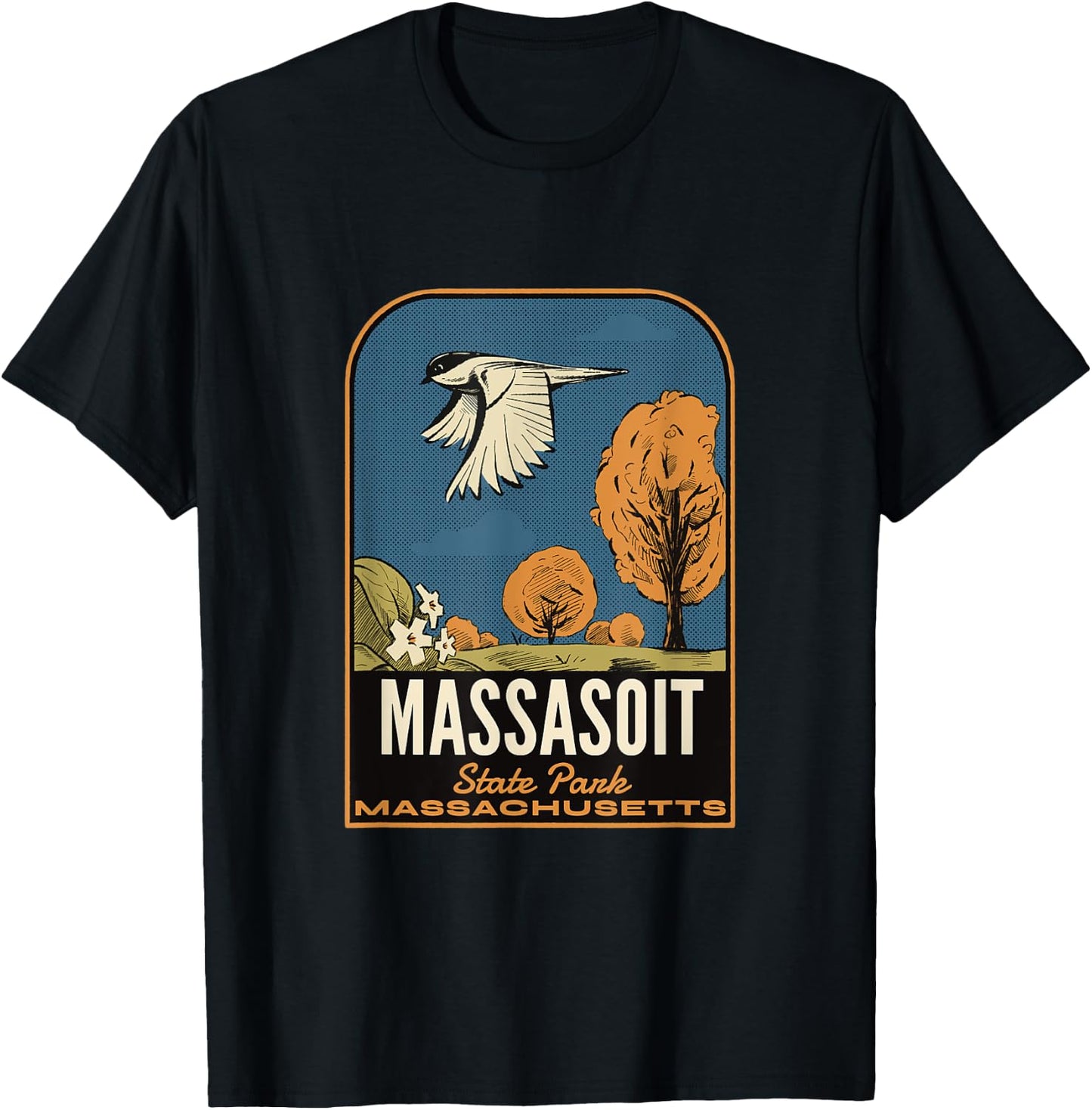 Massasoit State Park MA Vintage Travel T-Shirt - T-Shirt | Black