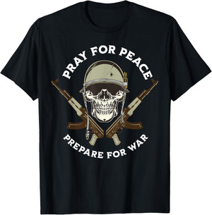 Pray for peace prepare for dad father T-Shirt - T-Shirt | Black