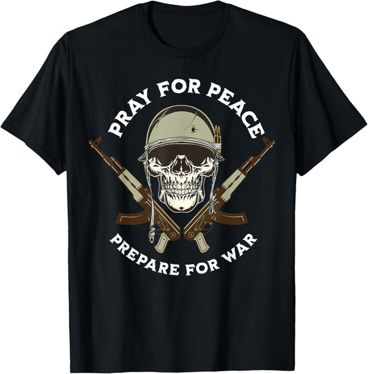 Pray for peace prepare for dad father T-Shirt - T-Shirt | Black