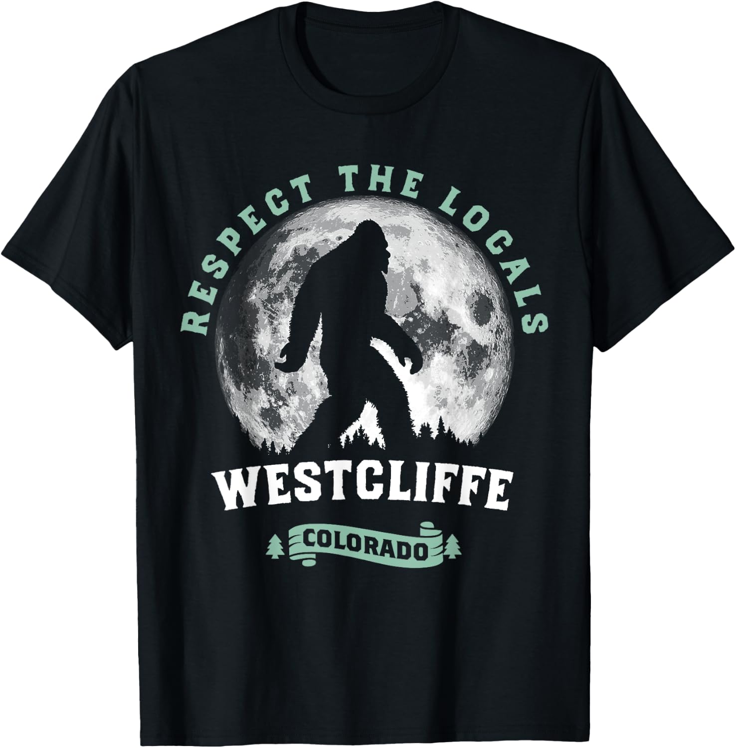 Westcliffe Colorado Bigfoot Night Walk Retro Sasquatch T-Shirt - T-Shirt | Black