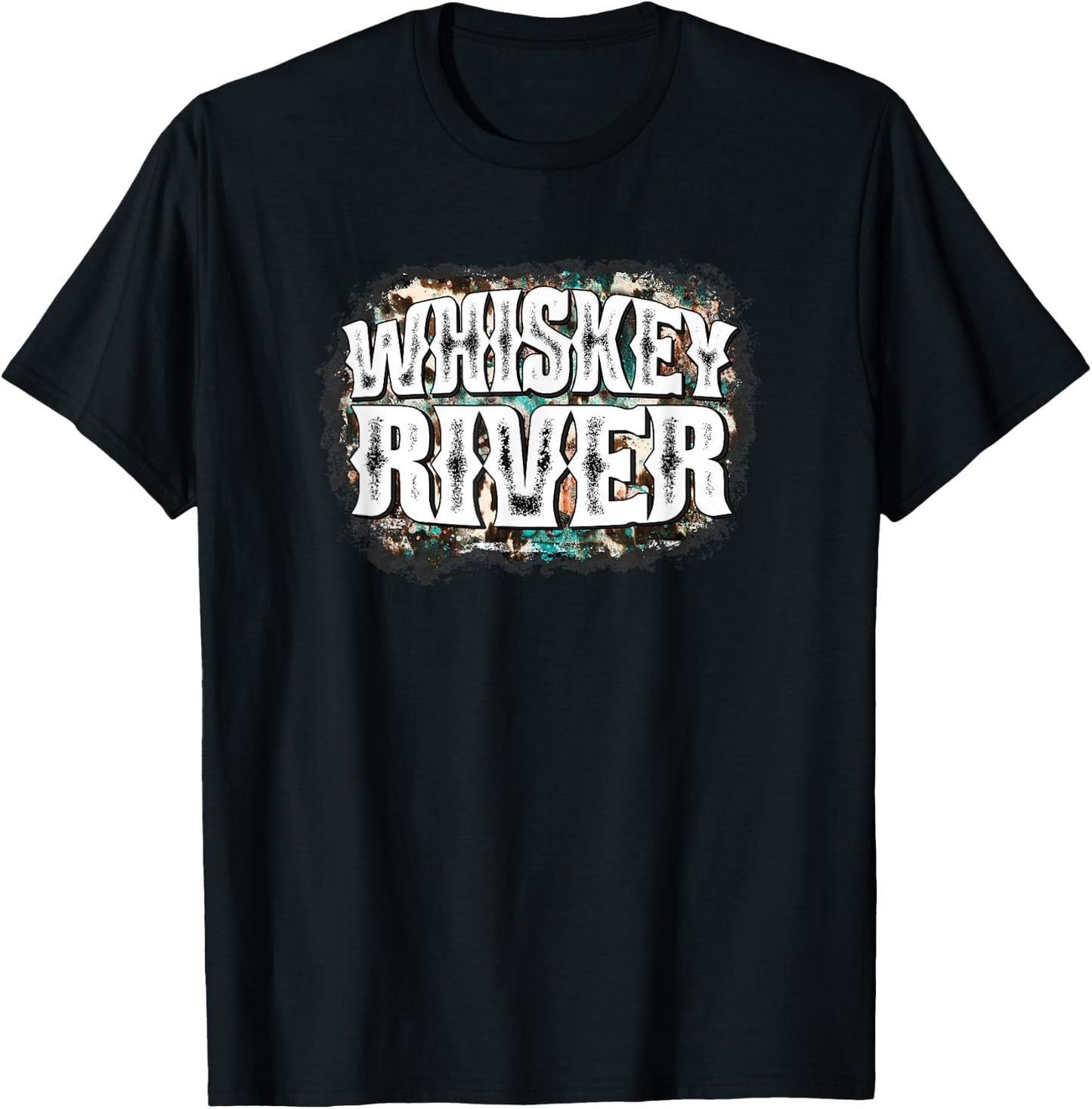 Funny Whiskey River Western Country Woman Man T-Shirt - T-Shirt | Black
