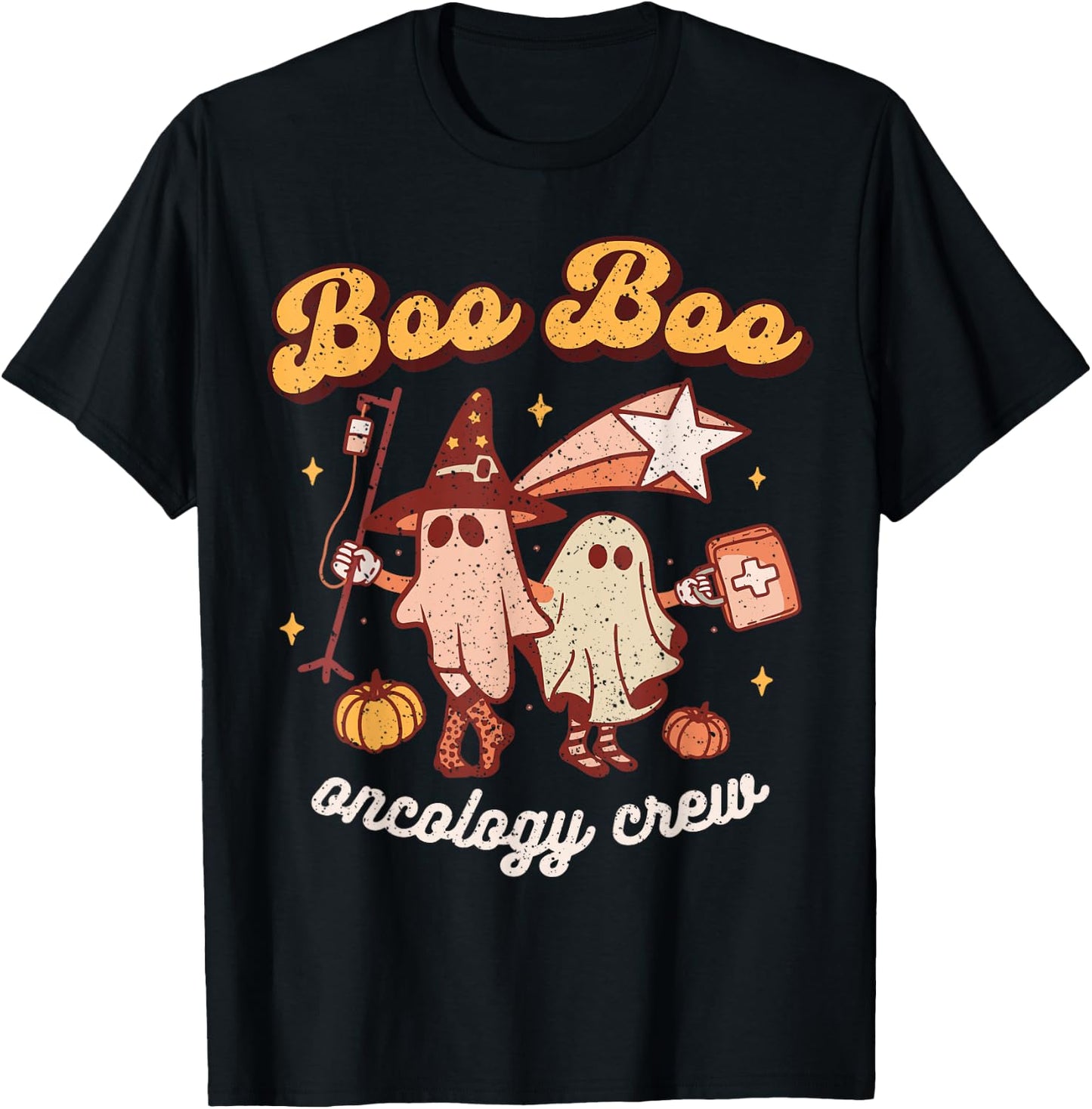 Spooky Boo Oncology Nurse Halloween Crew Fall ONC Nursing T-Shirt - T-Shirt | Black