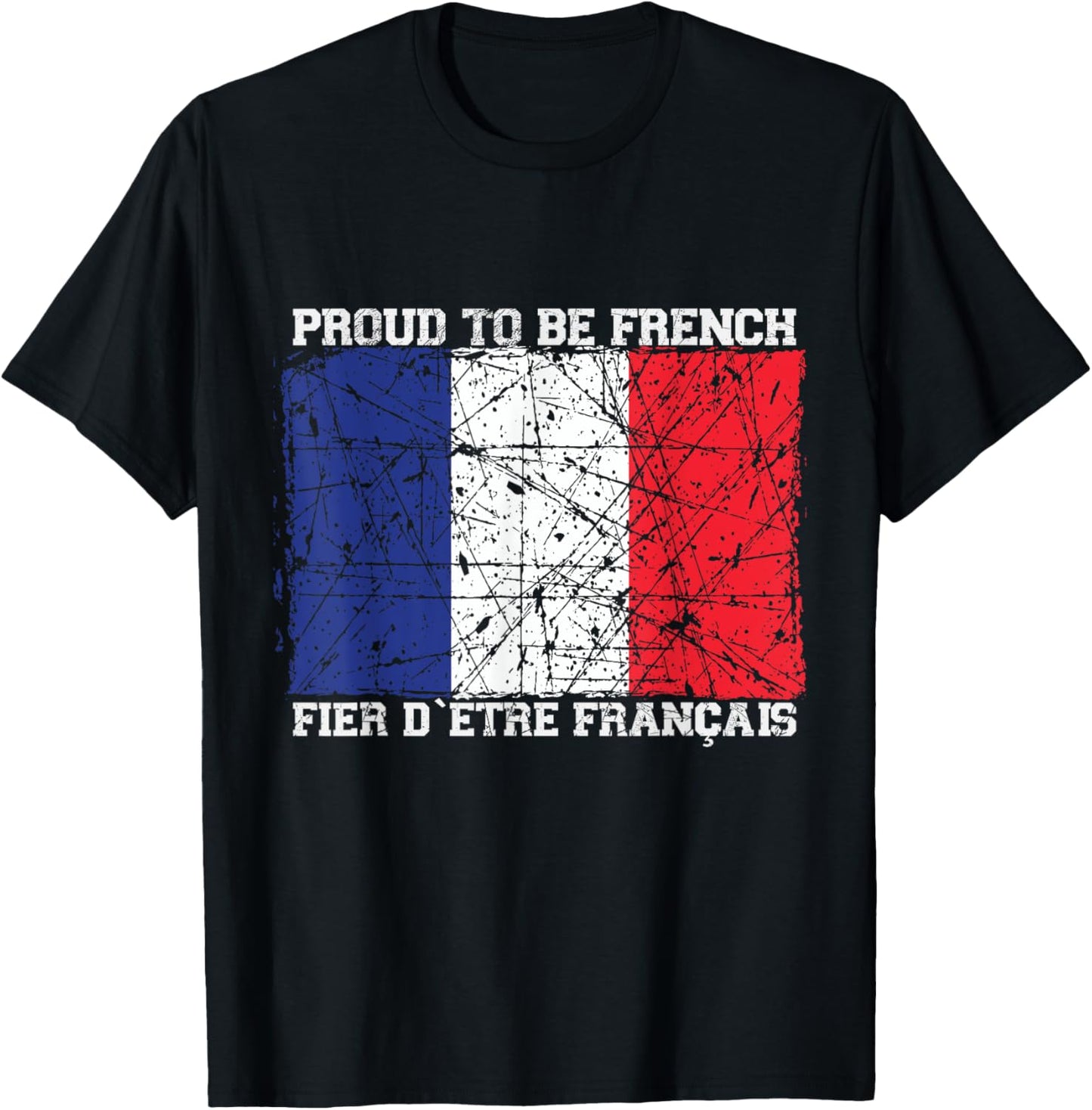 I am proud to be French with French flag T-Shirt - T-Shirt | Black