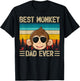 Monkey Vintage Funny Best Monkey Dad Ever Father's Day T-Shirt - T-Shirt | Black