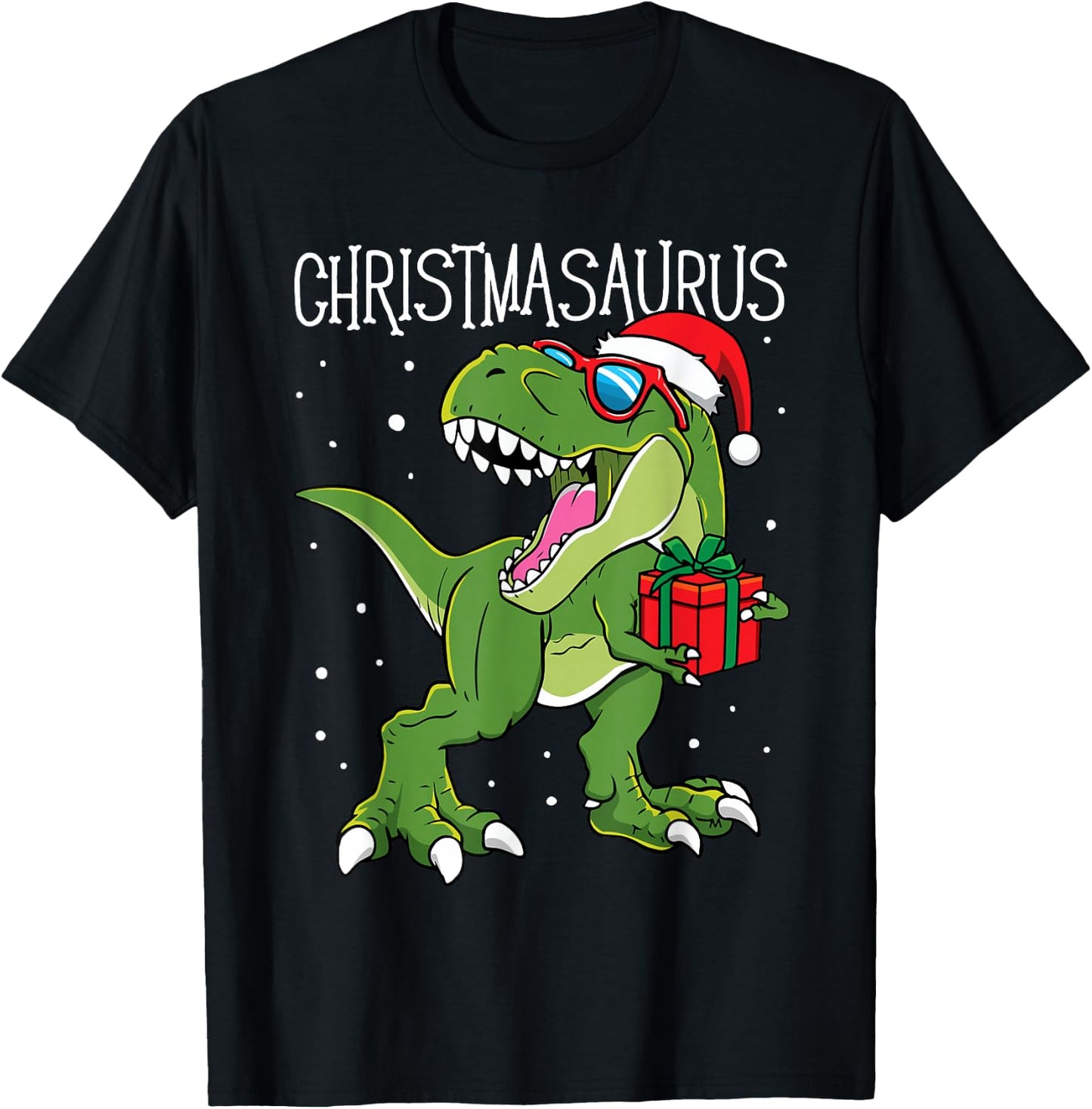 Boys Christmasaurus Christmas Dinosaur Dino Family Matching T-Shirt - T-Shirt | Black