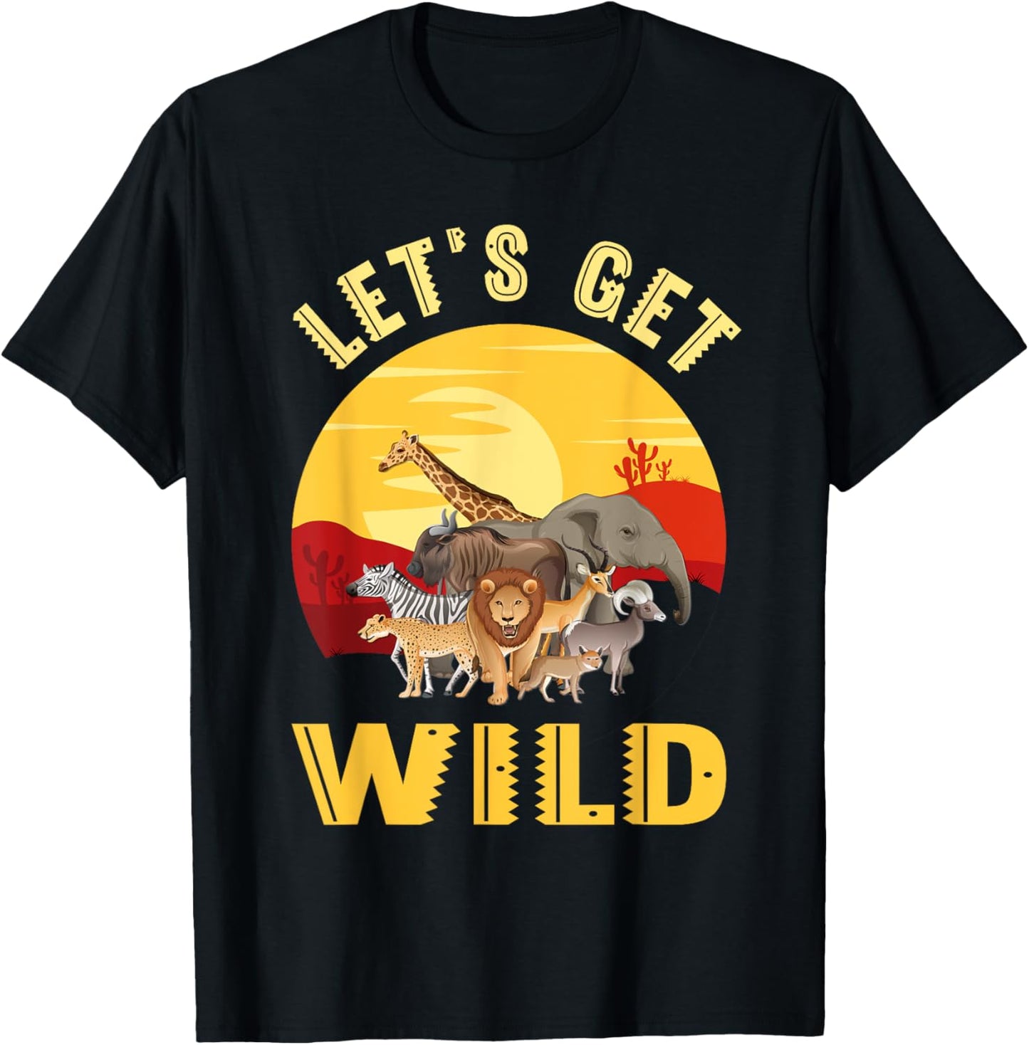 Funny Safari Design Women Kids Safari Animal Lovers T-Shirt - T-Shirt | Black