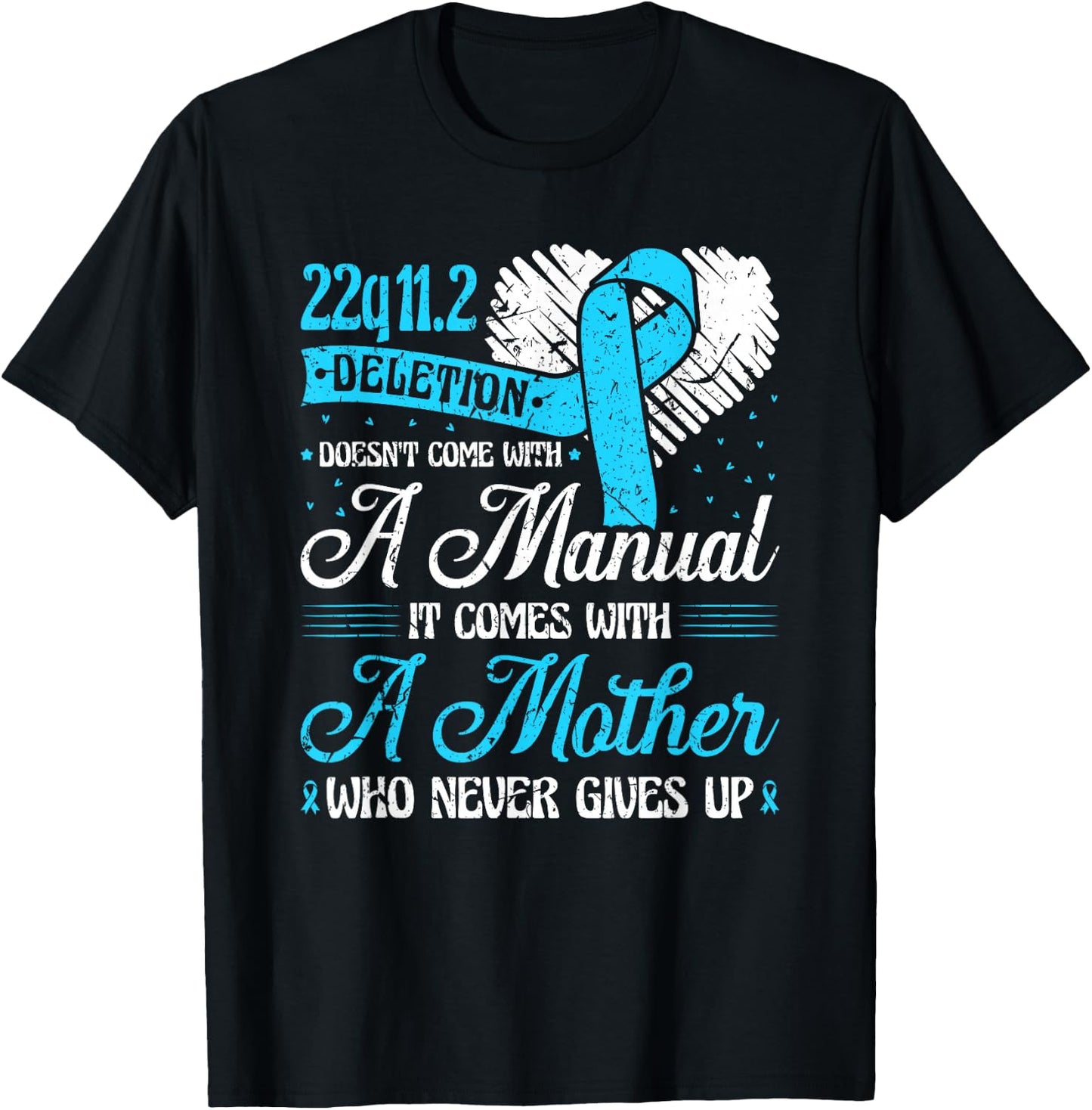 22q11.2 Deletion DiGeorge Syndrome Awareness Ribbon T-Shirt - T-Shirt | Black