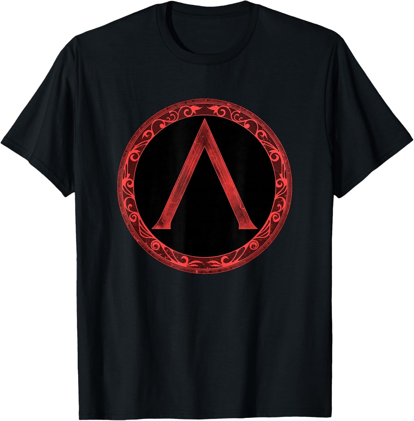 Spartan Warrior Lambda Symbol Shield T-Shirt - T-Shirt | Black