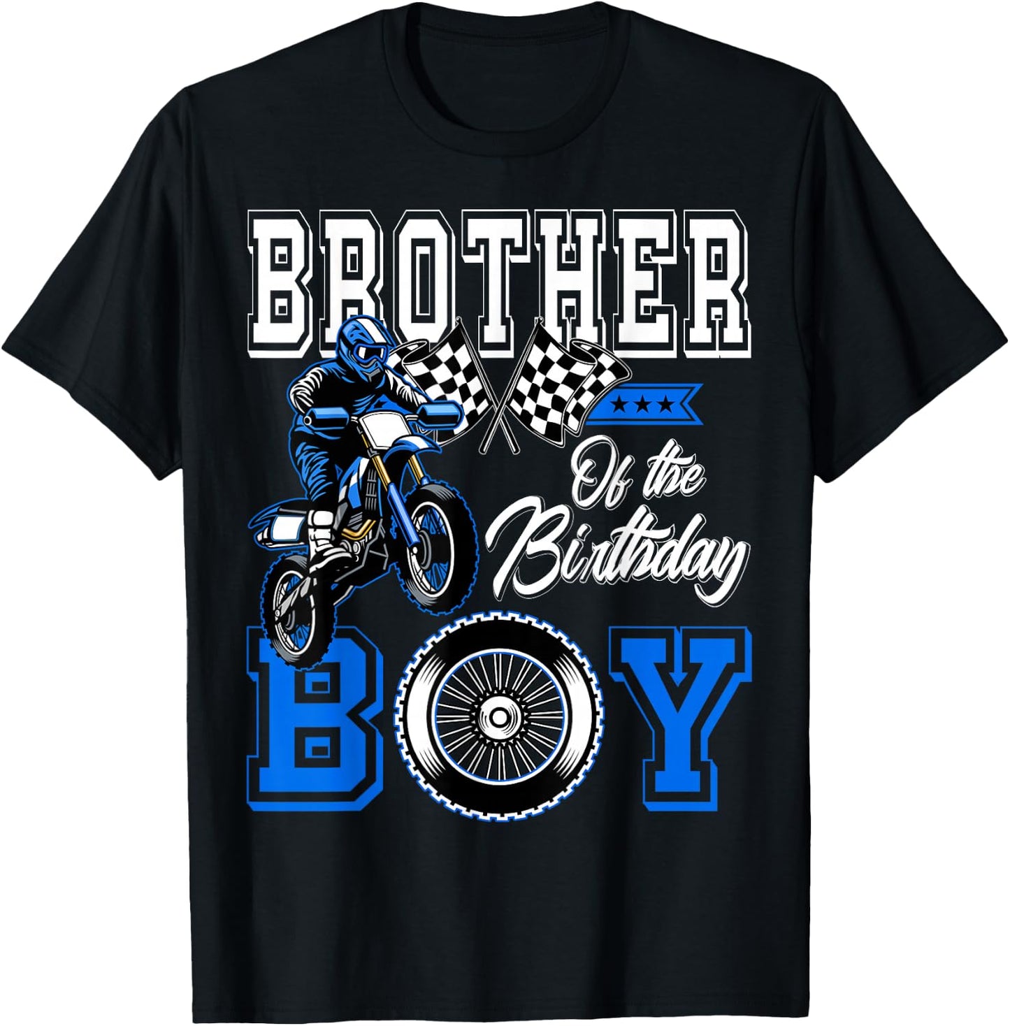 Brother of the Birthday Boy Dirt Bike Metching Family Party T-Shirt - T-Shirt | Black
