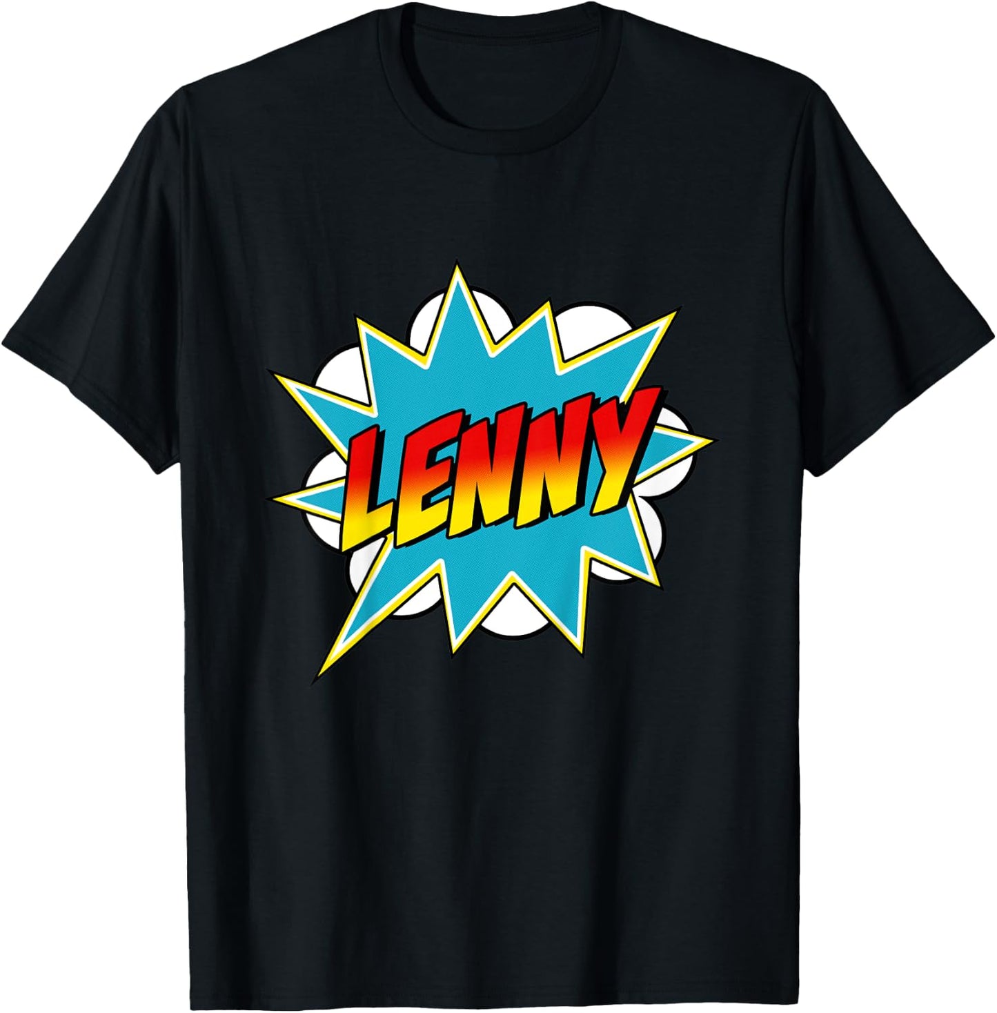 Kids Boys Lenny Name Superhero Comic Book T-Shirt - T-Shirt | Black